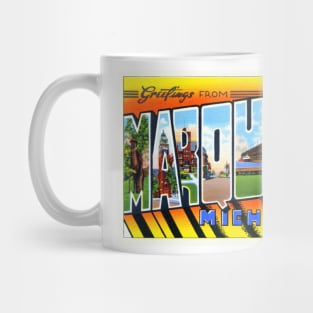 Greetings from Marquette, Michigan - Vintage Large Letter Postcard Mug